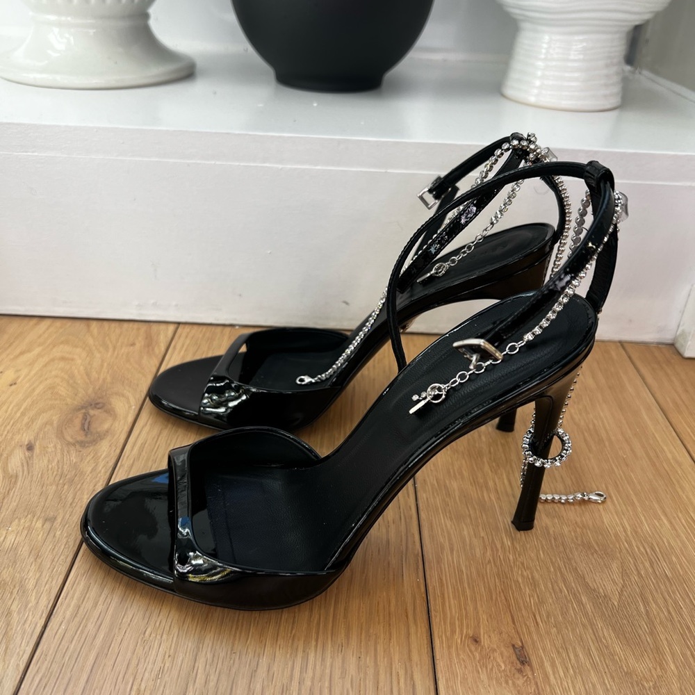 Kendall Miles Patent Leather Crystal Sandals - Picture 2 of 7